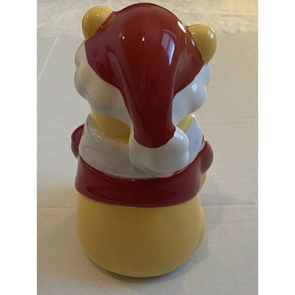 Disney's Winnie The Pooh 10” Ceramic Cookie Jar Santa Present Christmas Holiday - Picture 4 of 11